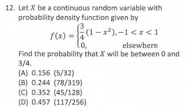 Solved Let X be a continuous random variable with | Chegg.com