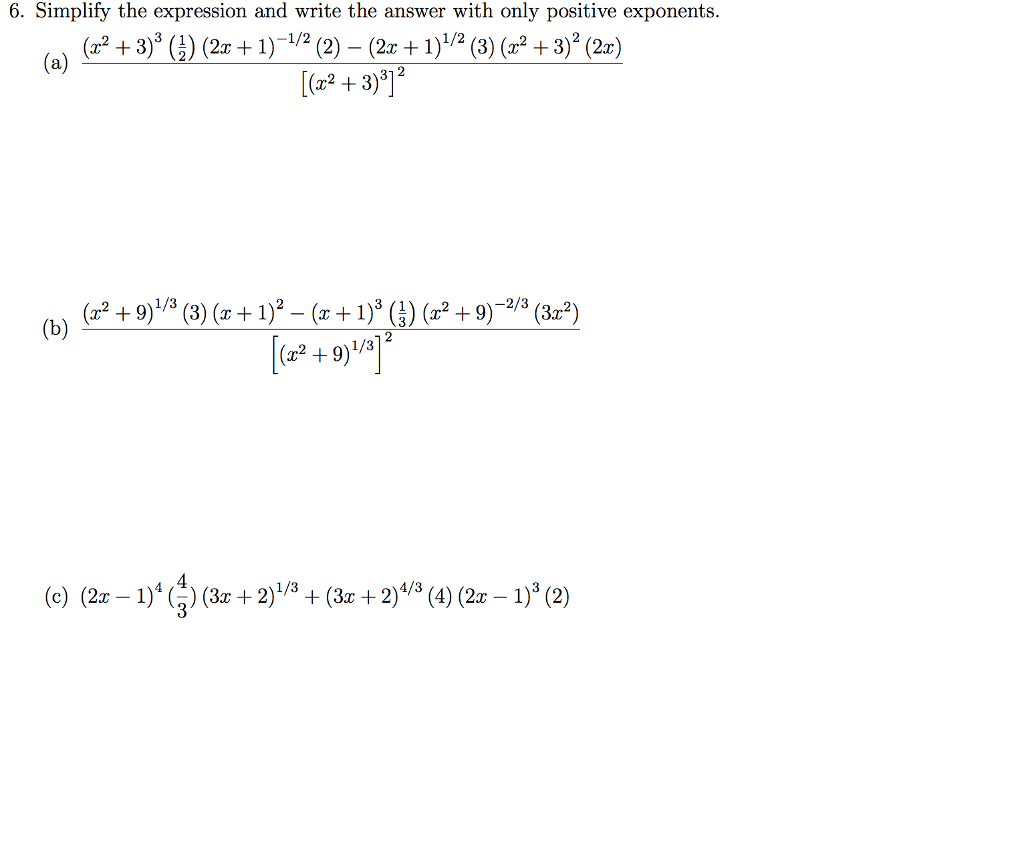 Solved 6. Simplify the expression and write the answer with | Chegg.com