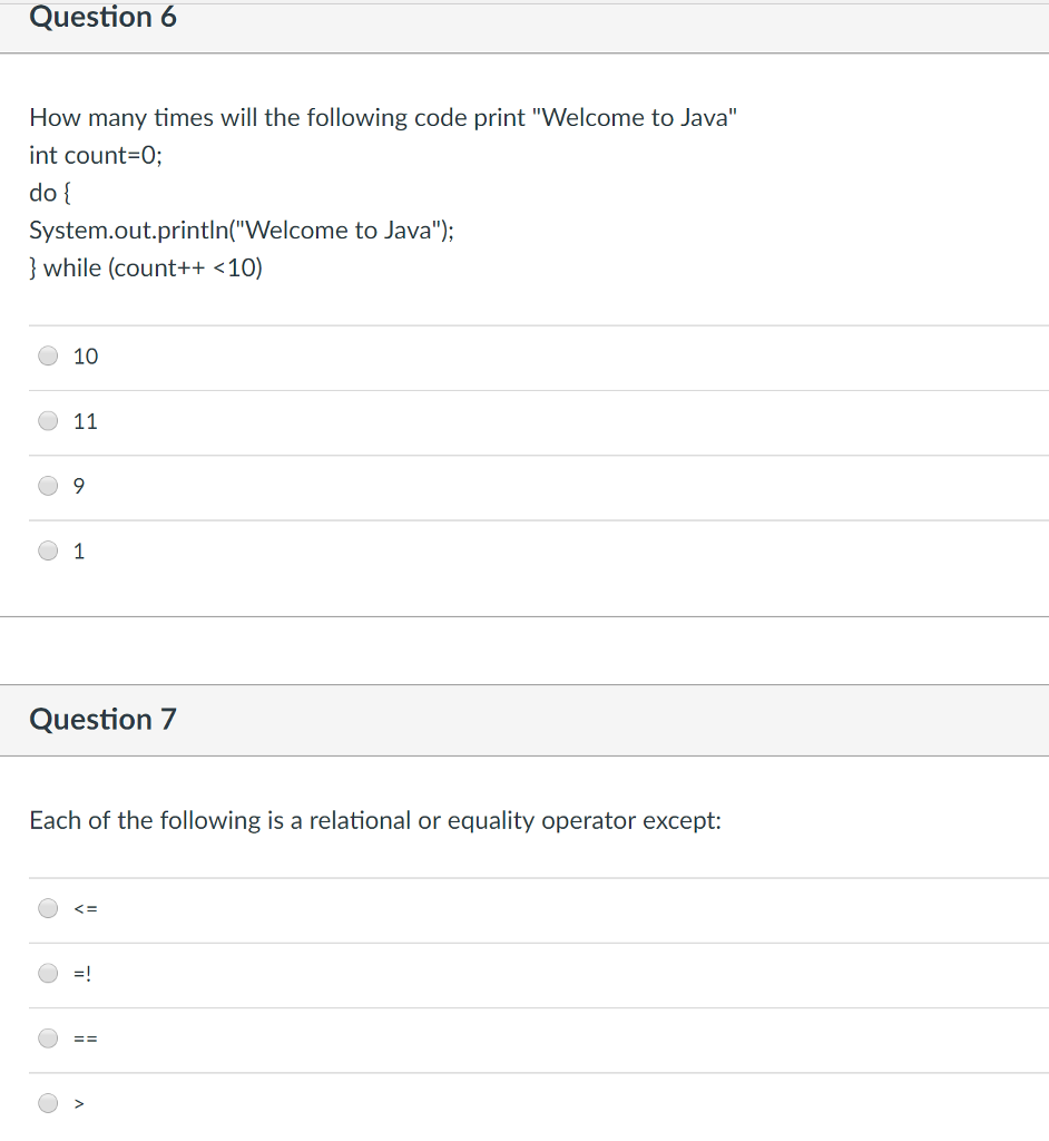 Solved Question 6 How many times will the following code | Chegg.com