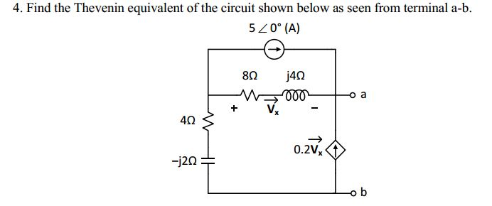 Solved Find the Thevenin equivalent of the circuit shown | Chegg.com