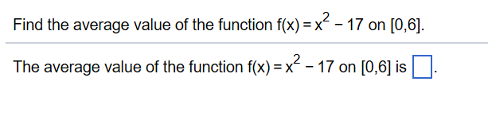 Find the average value deals of the function