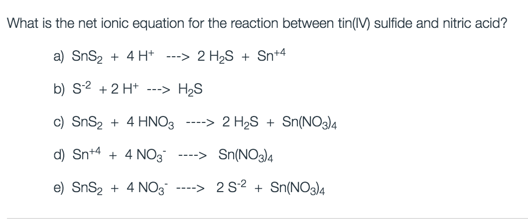 Which Is The Net Ionic Equation For The Reaction