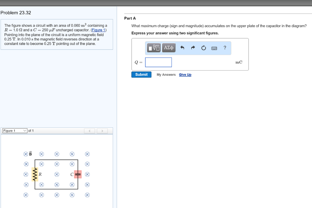 Solved Problem 23.32 Part A The figure shows a circuit with | Chegg.com