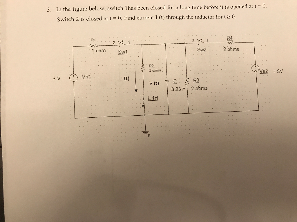 Solved In the figure below, switch 1 has been closed for a | Chegg.com