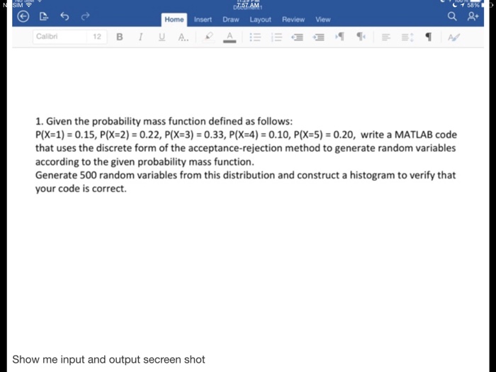Solved Given the probability mass function defined as | Chegg.com