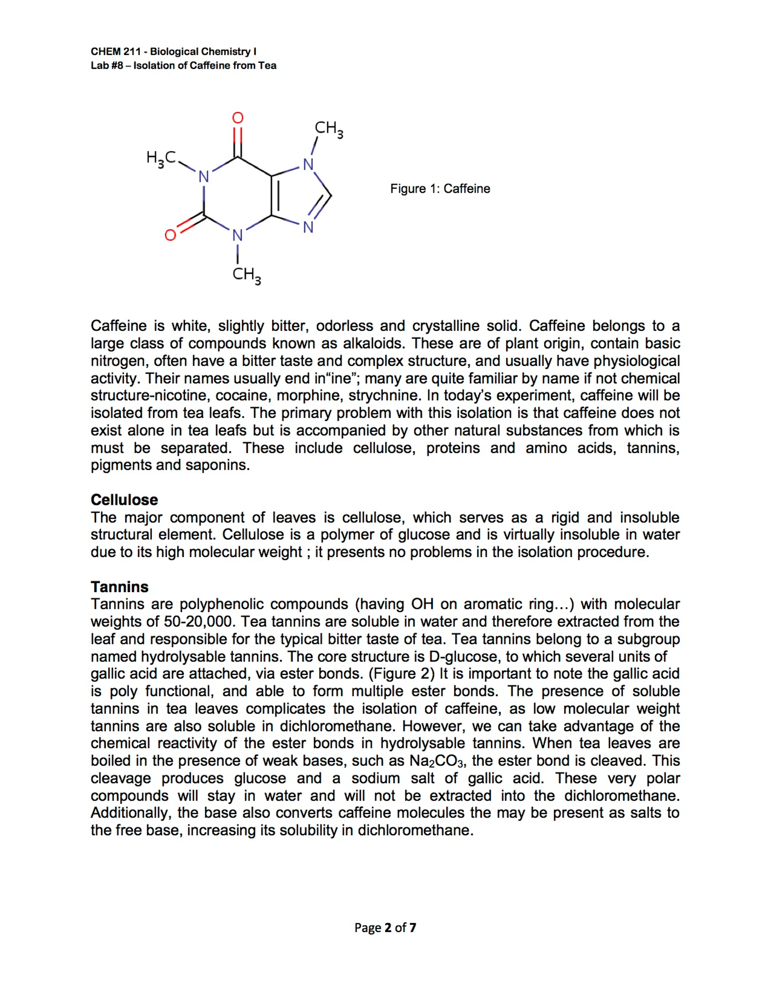 Solved CHEM 211 Biological Chemistry I Lab 8Isolation of