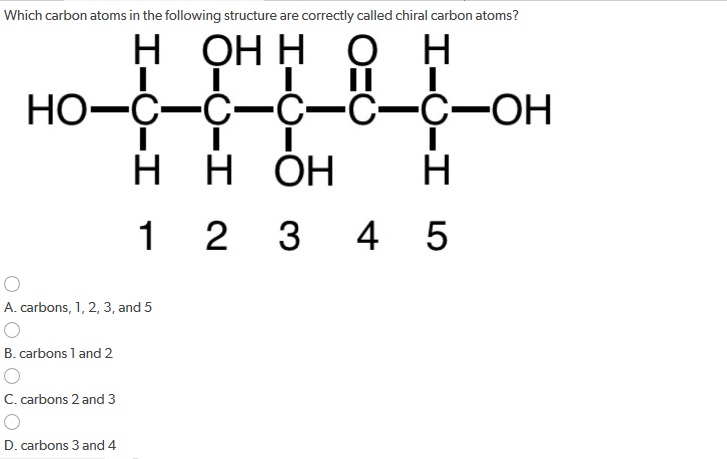 Solved Which carbon atoms in the following structure are | Chegg.com