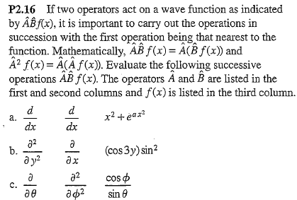 operators act function wave two solved transcribed text