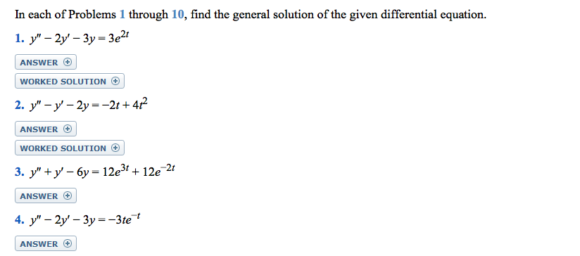 Solved In each of Problems 1 through 10, find the general | Chegg.com