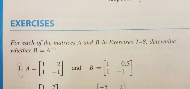 Solved For each of the matrices A and B in Exercises 1-8, | Chegg.com