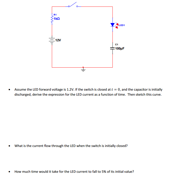 Solved Assume the LED forward voltage is 1.2V. If the