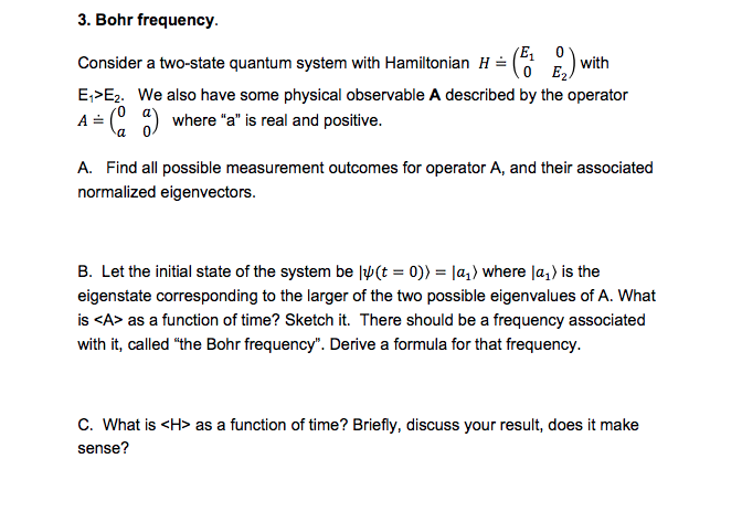 Bohr frequency condition