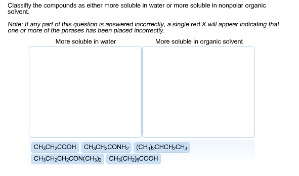 solved-classify-the-compounds-as-either-more-soluble-in-chegg