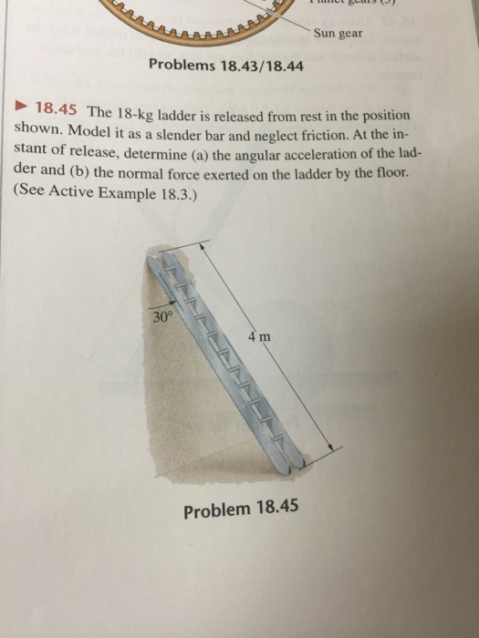 Solved The 18-kg Ladder Is Released From Rest In The | Chegg.com