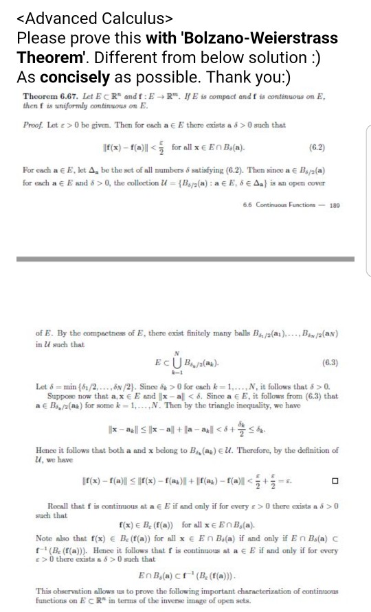 Solved Please Prove This With 'Bolzano-Weierstrass | Chegg.com