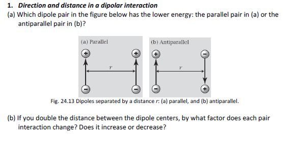 Solved 1. Direction and distance in a dipolar interaction | Chegg.com