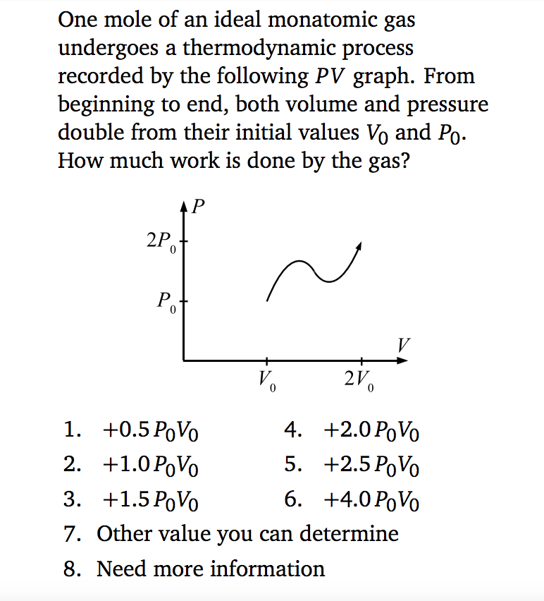 Solved One Mole Of An Ideal Monatomic Gas Undergoes A | Chegg.com