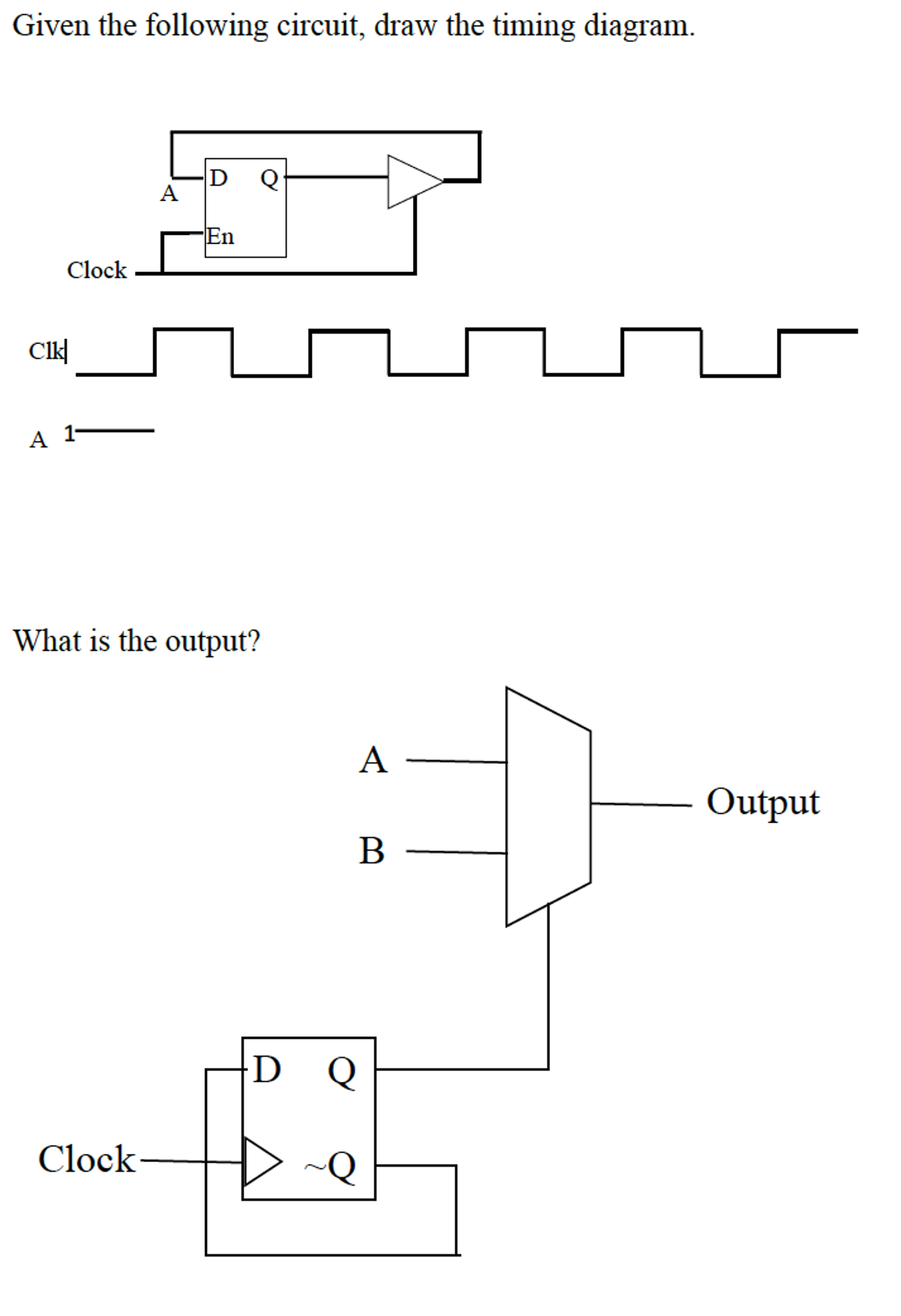 Given The Following Circuit Draw The Timing Diagram 6432