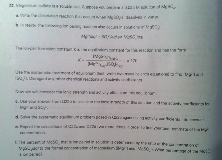 write a hypothesis for the dissolution of magnesium sulphate