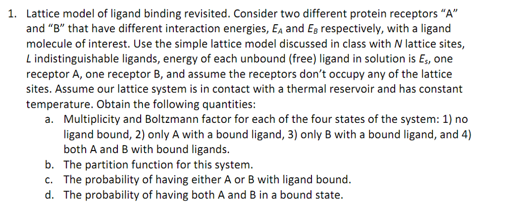 Solved Lattice model of ligand binding revisited. Consider | Chegg.com