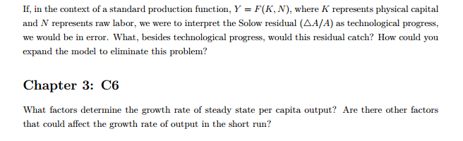 Solved If In The Context Of A Standard Production Function