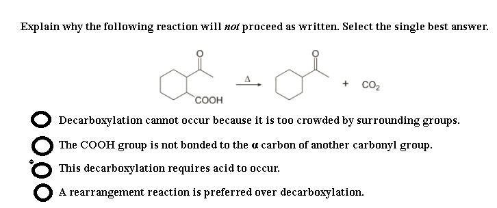 Solved Explain why the following reaction will not proceed | Chegg.com