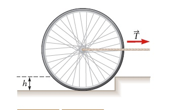 Solved A wheel of mass 17 kg is pulled up a step by a | Chegg.com