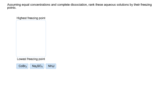 Solved: Assuming Equal Concentrations And Complete Dissoci... | Chegg.com