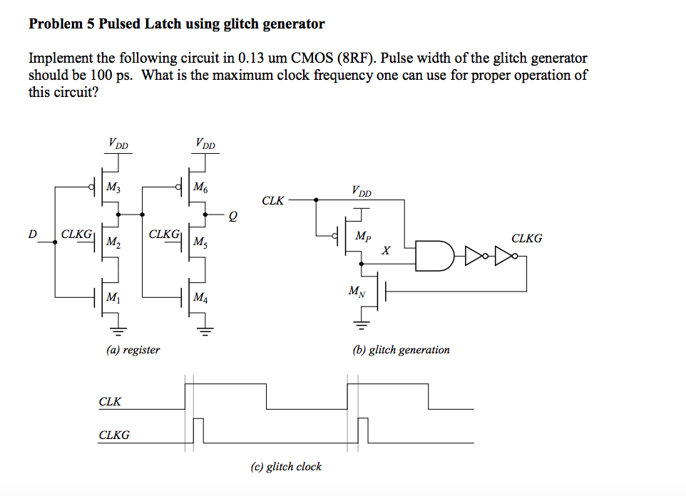 Implement the following circuit in 0.13 um CMOS | Chegg.com