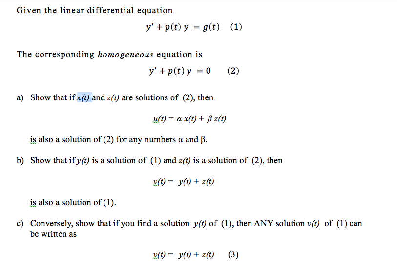 Differential equations homework help