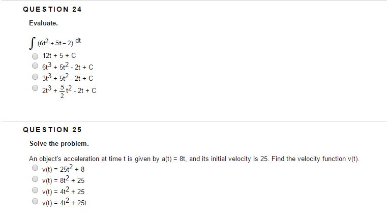 what is the value of 2t 2 6 when t 5