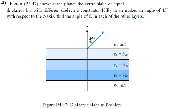 Solved 4) Figure (P4.47) Shows Three Planar Dielectric Slabs | Chegg.com