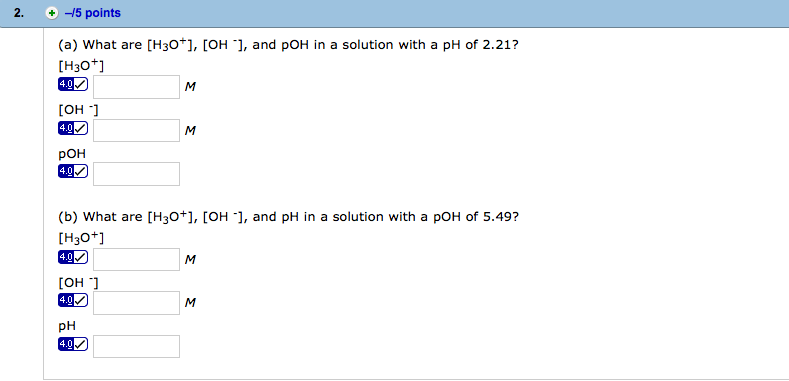 Solved (a) What Are [H3O+], [OH -], And POH In A Solution | Chegg.com