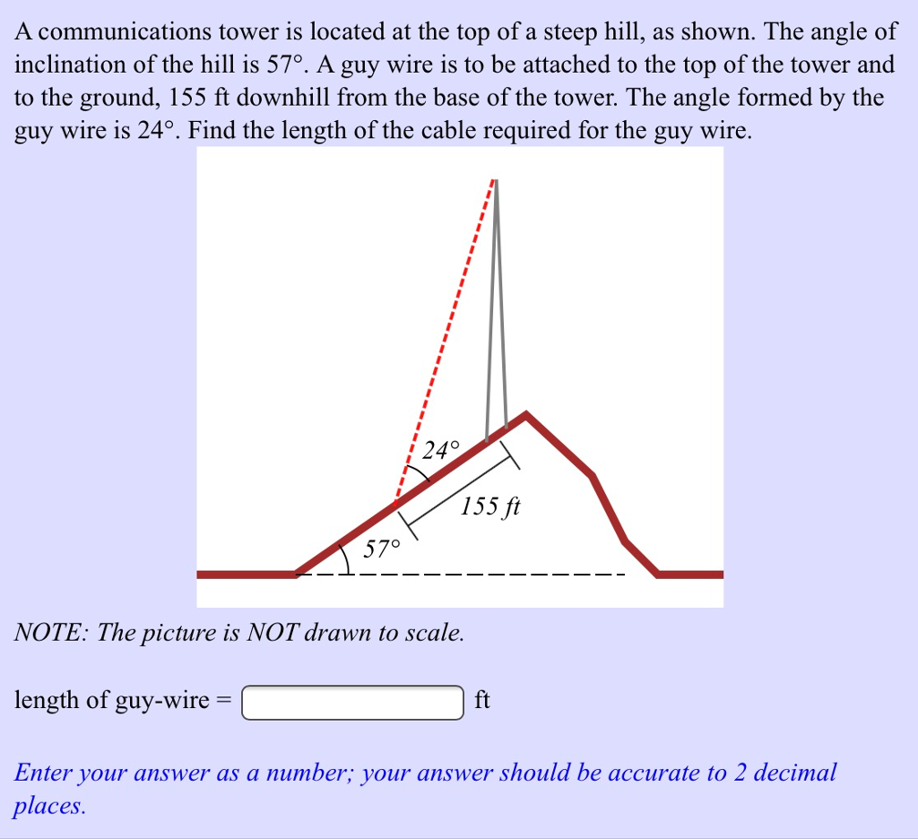 Solved A communications tower is located at the top of a