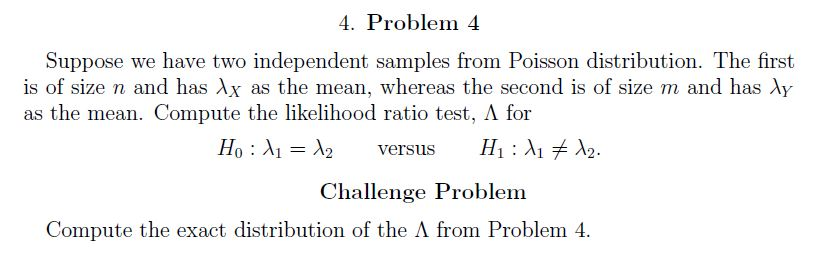 Solved 4. Problem 4 Suppose we have two independent samples | Chegg.com