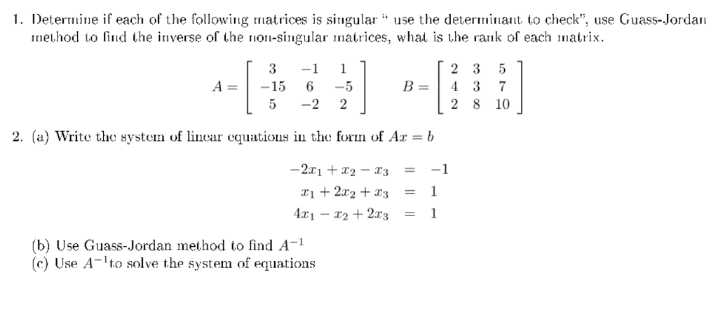 Solved Determine if each of the following matrices is | Chegg.com