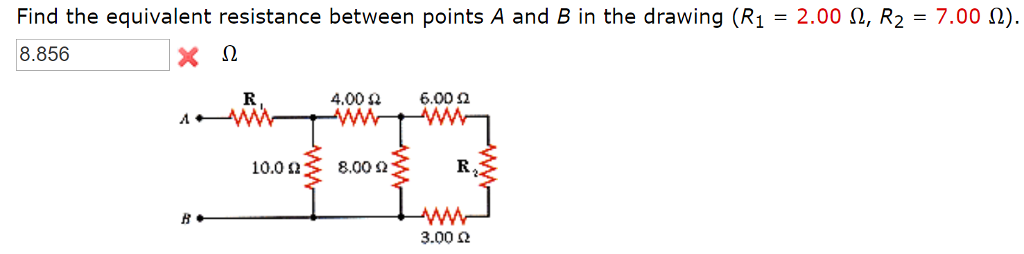 Solved Find The Equivalent Resistance Between Points A And B