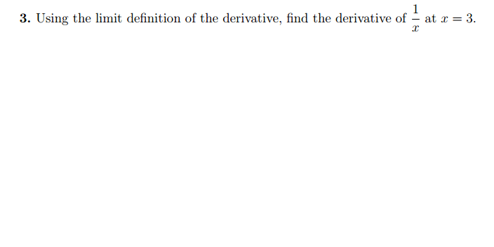 derivative of 1 x 3 using limit definition