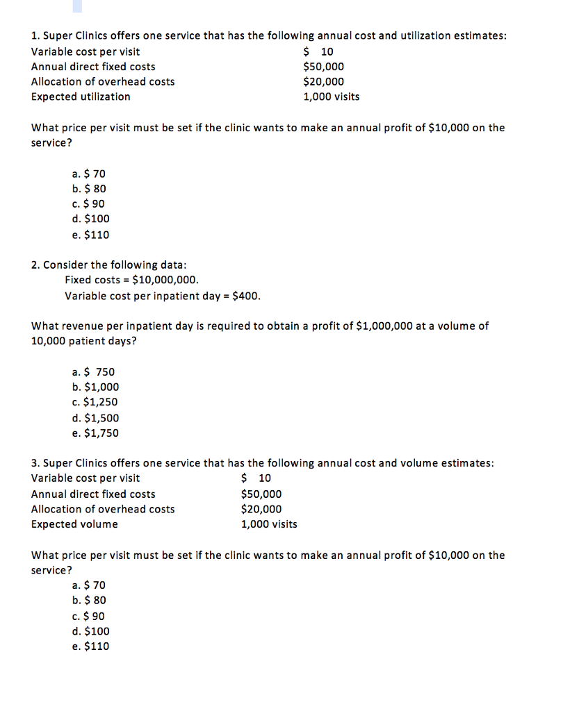 Solved HEALTHCARE FINANCE TOPIC I have answered these | Chegg.com