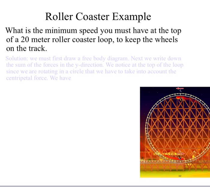 Solved Roller Coaster Example What is the minimum speed you | Chegg.com