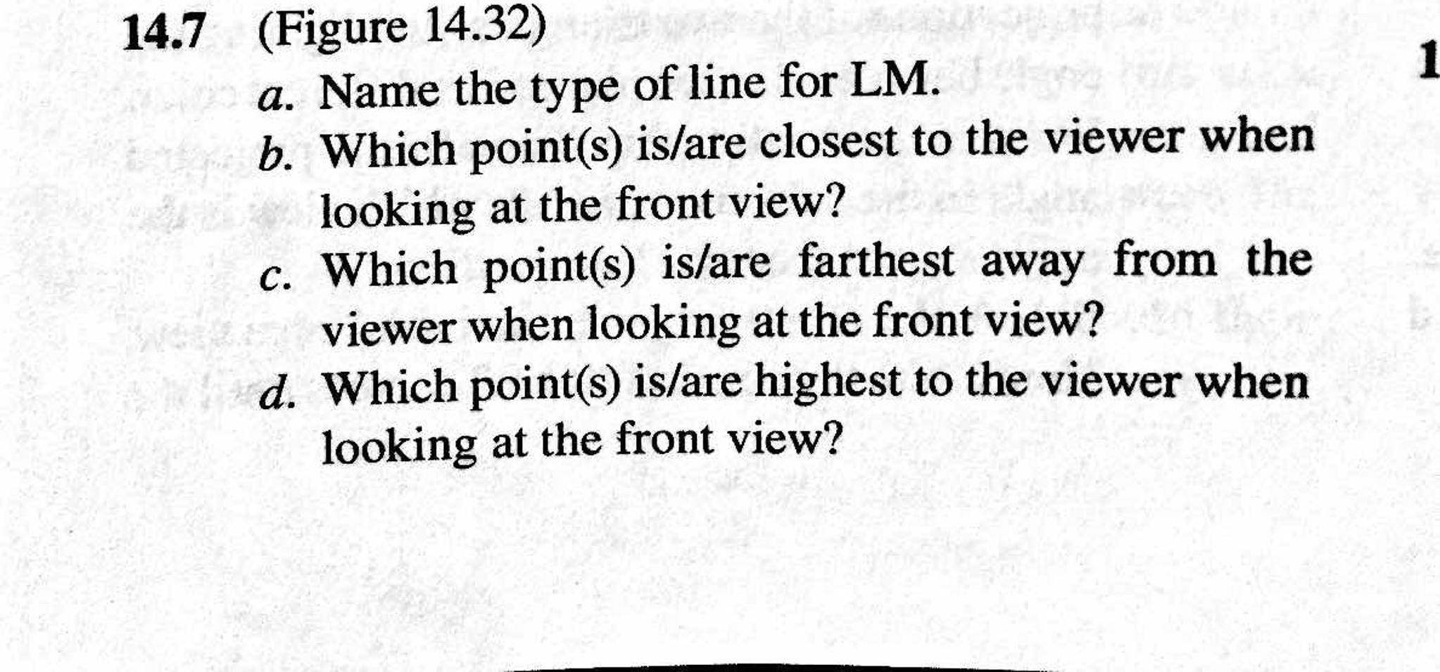 Solved Name the type of line for LM. Which point(s) is/are | Chegg.com