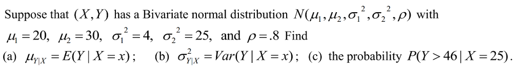 Solved Suppose that (X, Y) has a Bivariate normal | Chegg.com
