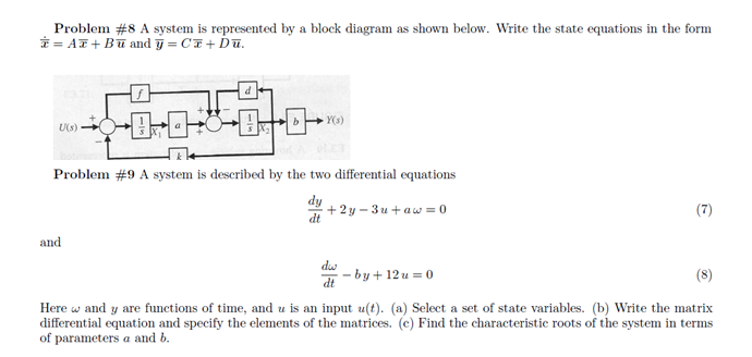 Solved A system is represented by a block diagram as shown | Chegg.com