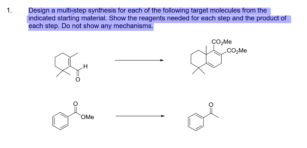 Solved Design A Multi - Step Synthesis For Each Of The | Chegg.com