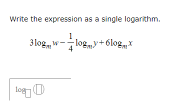 Solved Write the expression as a single logarithm | Chegg.com