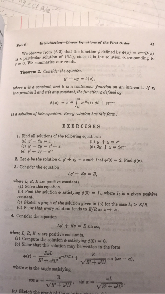 Solved Linear Equations of the First order Introduction 6 | Chegg.com