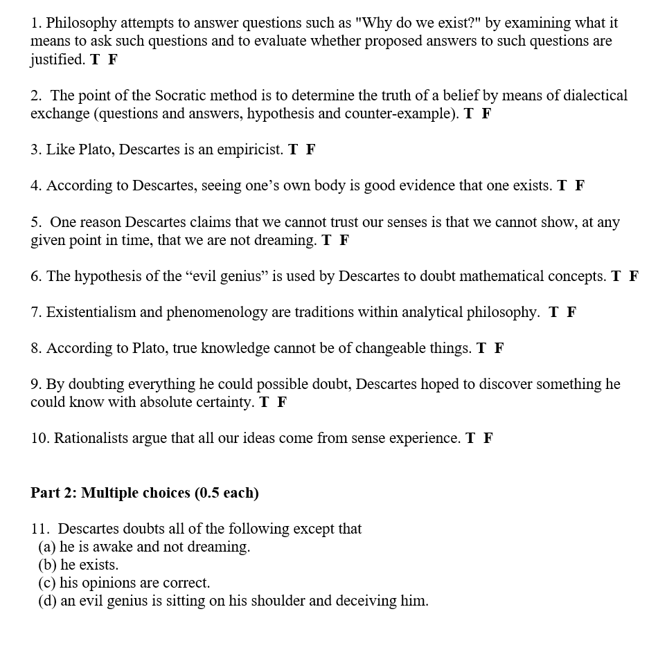 1. Philosophy attempts to answer questions such as | Chegg.com