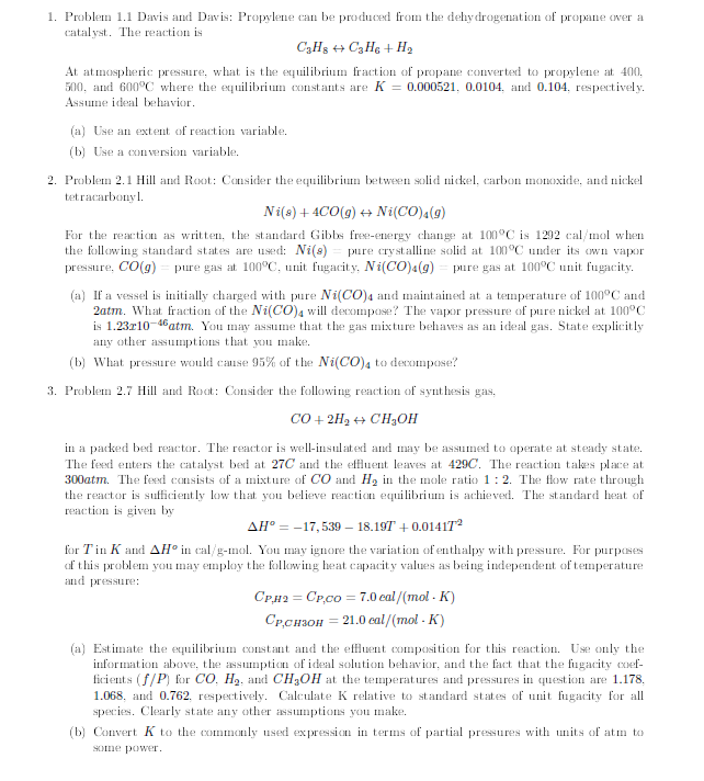 Chemical Reaction Engineering. Problems Mainly 