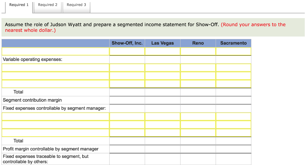 Solved Problem 12-44 Segmented Income Statement; | Chegg.com