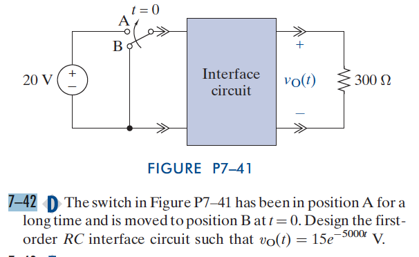 Solved The switch in Figure P7-41 has been in position A | Chegg.com